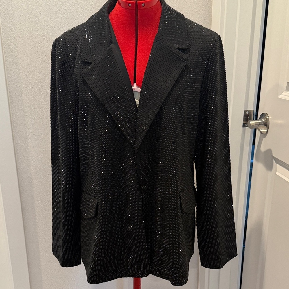 Steve Madden Black Sequin Blazer